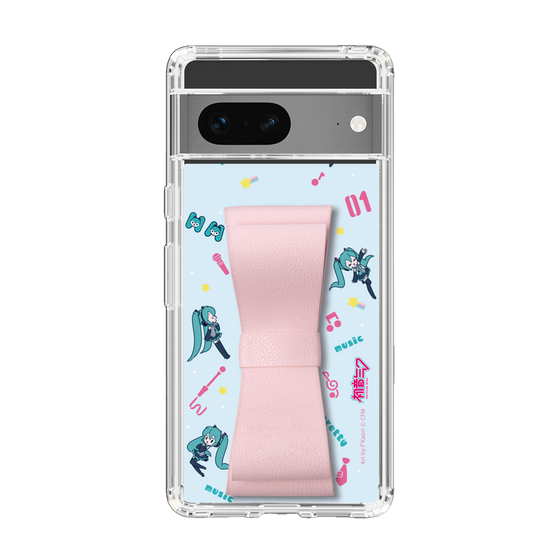 Slim Protection Case - STAND & RING RIBBON Sakura Pink［ HATSUNE MIKU - Ribbon - Instrumental - Blue ］