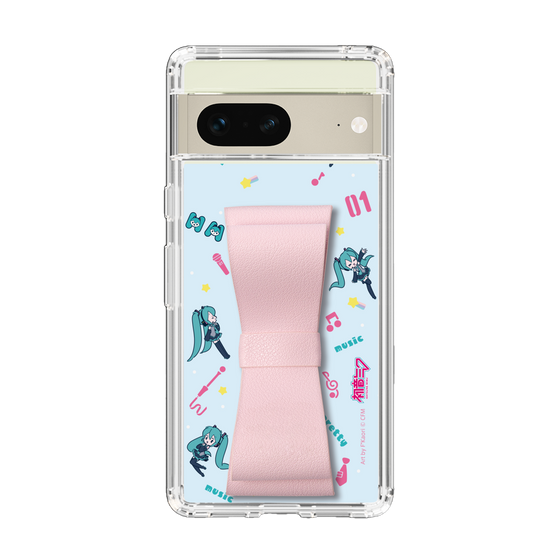Slim Protection Case - STAND & RING RIBBON Sakura Pink［ HATSUNE MIKU - Ribbon - Instrumental - Blue ］