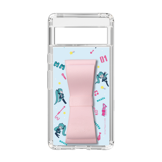 Slim Protection Case - STAND & RING RIBBON Sakura Pink［ HATSUNE MIKU - Ribbon - Instrumental - Blue ］