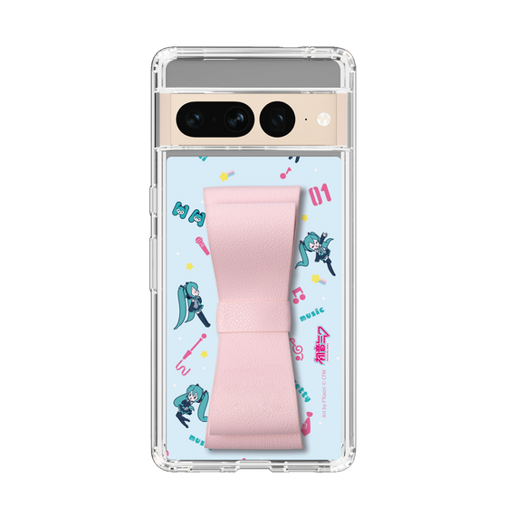 Slim Protection Case - STAND & RING RIBBON Sakura Pink［ HATSUNE MIKU - Ribbon - Instrumental - Blue ］