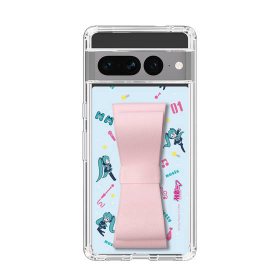 Slim Protection Case - STAND & RING RIBBON Sakura Pink［ HATSUNE MIKU - Ribbon - Instrumental - Blue ］