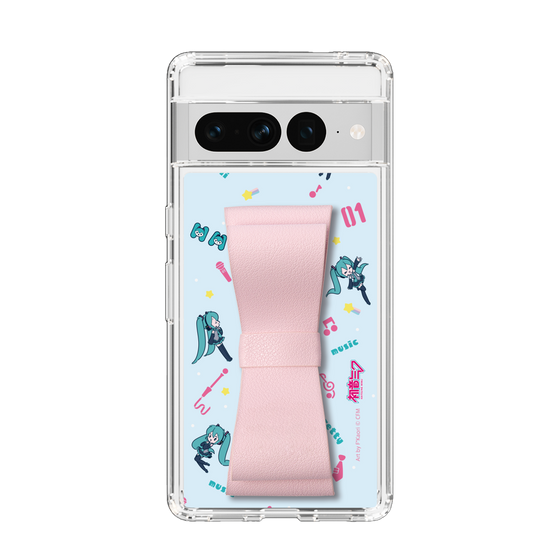 Slim Protection Case - STAND & RING RIBBON Sakura Pink［ HATSUNE MIKU - Ribbon - Instrumental - Blue ］