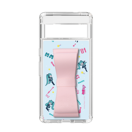 Slim Protection Case - STAND & RING RIBBON Sakura Pink［ HATSUNE MIKU - Ribbon - Instrumental - Blue ］