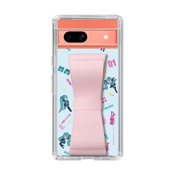 Slim Protection Case - STAND & RING RIBBON Sakura Pink［ HATSUNE MIKU - Ribbon - Instrumental - Blue ］