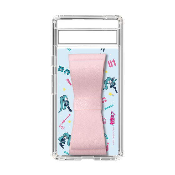Slim Protection Case - STAND & RING RIBBON Sakura Pink［ HATSUNE MIKU - Ribbon - Instrumental - Blue ］