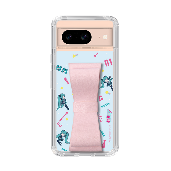 Slim Protection Case - STAND & RING RIBBON Sakura Pink［ HATSUNE MIKU - Ribbon - Instrumental - Blue ］
