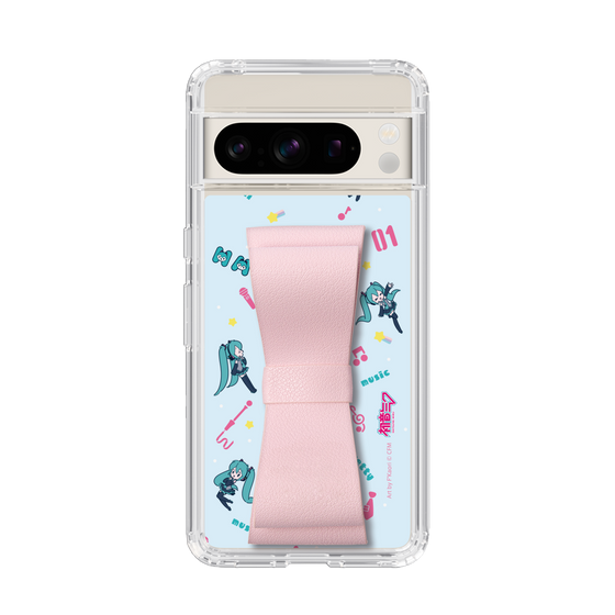 Slim Protection Case - STAND & RING RIBBON Sakura Pink［ HATSUNE MIKU - Ribbon - Instrumental - Blue ］