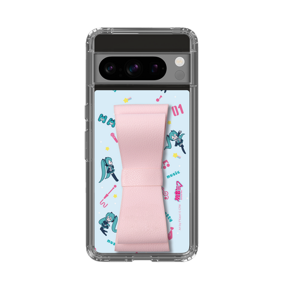 Slim Protection Case - STAND & RING RIBBON Sakura Pink［ HATSUNE MIKU - Ribbon - Instrumental - Blue ］