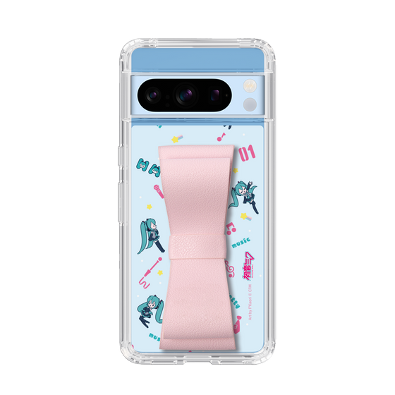Slim Protection Case - STAND & RING RIBBON Sakura Pink［ HATSUNE MIKU - Ribbon - Instrumental - Blue ］