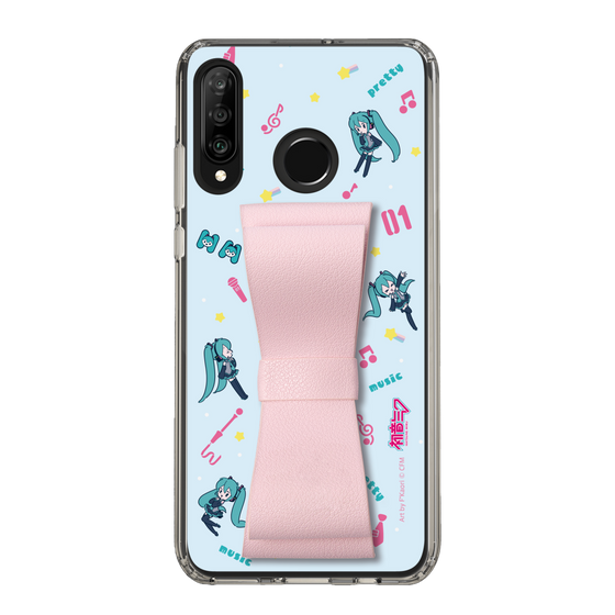Slim Protection Case - STAND & RING RIBBON Sakura Pink［ HATSUNE MIKU - Ribbon - Instrumental - Blue ］