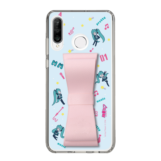 Slim Protection Case - STAND & RING RIBBON Sakura Pink［ HATSUNE MIKU - Ribbon - Instrumental - Blue ］