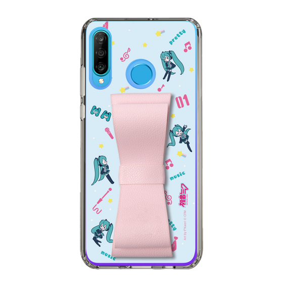 Slim Protection Case - STAND & RING RIBBON Sakura Pink［ HATSUNE MIKU - Ribbon - Instrumental - Blue ］