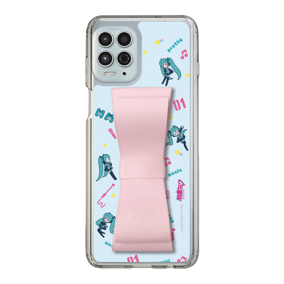 Slim Protection Case - STAND & RING RIBBON Sakura Pink［ HATSUNE MIKU - Ribbon - Instrumental - Blue ］