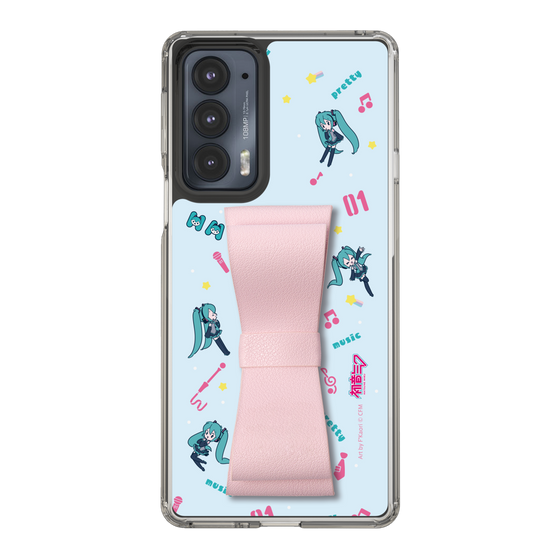 Slim Protection Case - STAND & RING RIBBON Sakura Pink［ HATSUNE MIKU - Ribbon - Instrumental - Blue ］