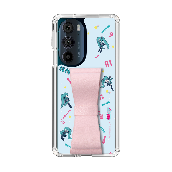 Slim Protection Case - STAND & RING RIBBON Sakura Pink［ HATSUNE MIKU - Ribbon - Instrumental - Blue ］