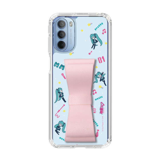 Slim Protection Case - STAND & RING RIBBON Sakura Pink［ HATSUNE MIKU - Ribbon - Instrumental - Blue ］