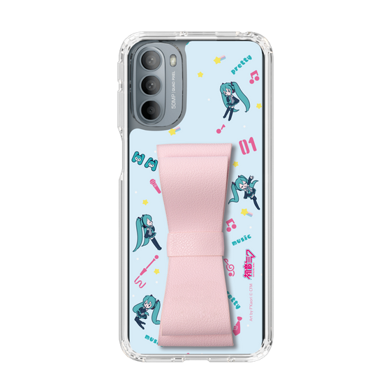 Slim Protection Case - STAND & RING RIBBON Sakura Pink［ HATSUNE MIKU - Ribbon - Instrumental - Blue ］