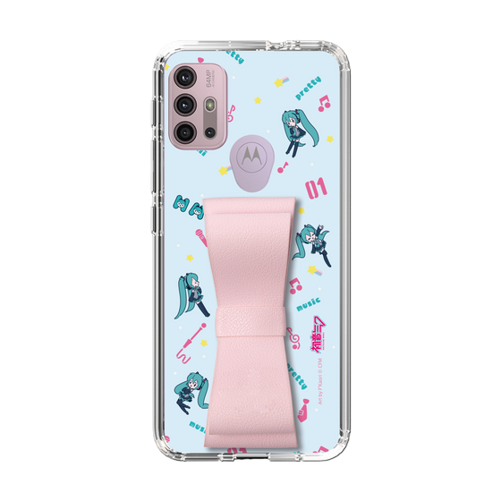 Slim Protection Case - STAND & RING RIBBON Sakura Pink［ HATSUNE MIKU - Ribbon - Instrumental - Blue ］