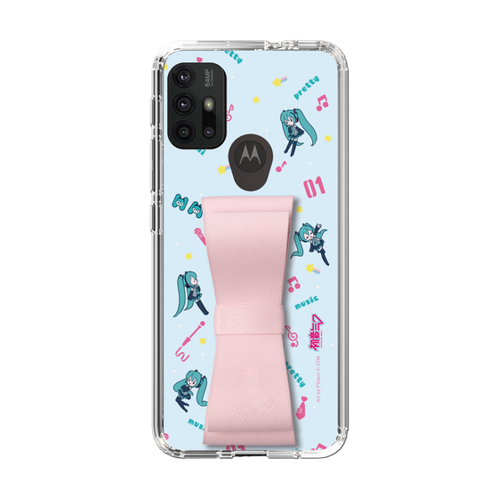 Slim Protection Case - STAND & RING RIBBON Sakura Pink［ HATSUNE MIKU - Ribbon - Instrumental - Blue ］