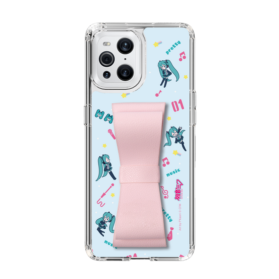 Slim Protection Case - STAND & RING RIBBON Sakura Pink［ HATSUNE MIKU - Ribbon - Instrumental - Blue ］