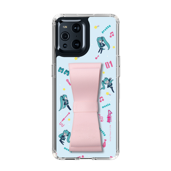 Slim Protection Case - STAND & RING RIBBON Sakura Pink［ HATSUNE MIKU - Ribbon - Instrumental - Blue ］