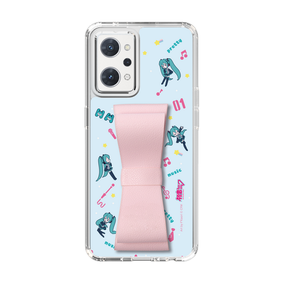 Slim Protection Case - STAND & RING RIBBON Sakura Pink［ HATSUNE MIKU - Ribbon - Instrumental - Blue ］