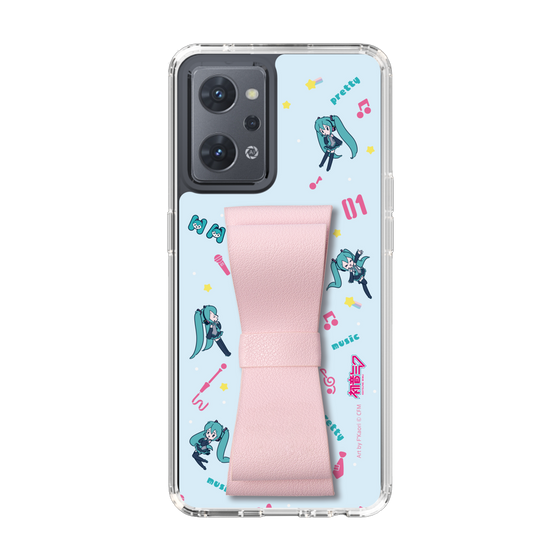 Slim Protection Case - STAND & RING RIBBON Sakura Pink［ HATSUNE MIKU - Ribbon - Instrumental - Blue ］