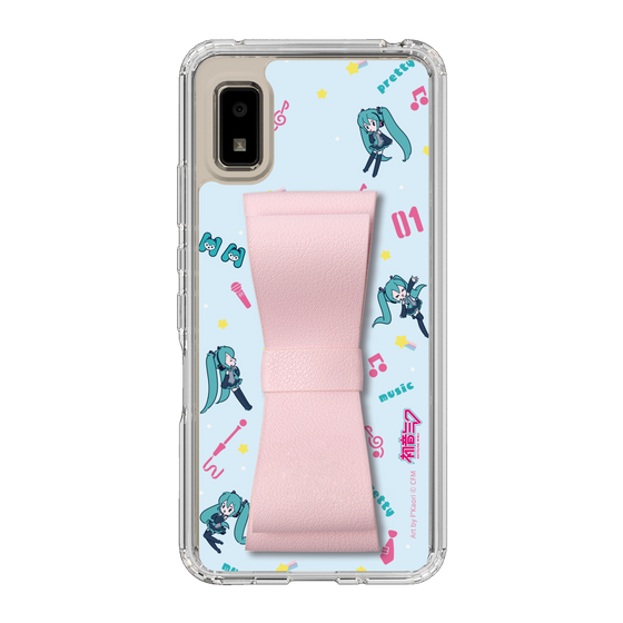 Slim Protection Case - STAND & RING RIBBON Sakura Pink［ HATSUNE MIKU - Ribbon - Instrumental - Blue ］