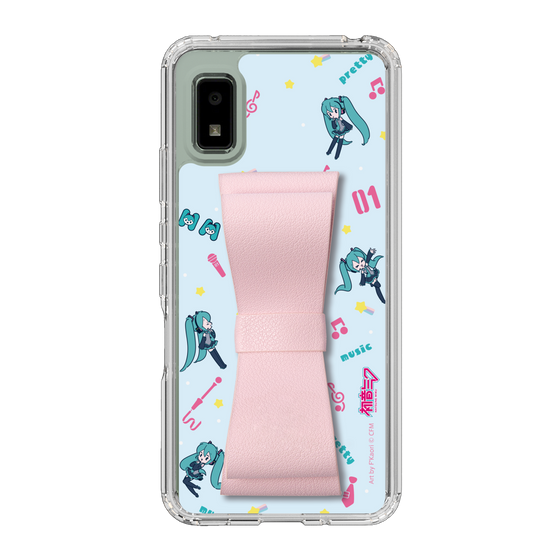 Slim Protection Case - STAND & RING RIBBON Sakura Pink［ HATSUNE MIKU - Ribbon - Instrumental - Blue ］