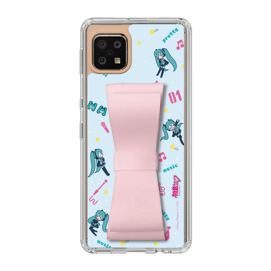 Slim Protection Case - STAND & RING RIBBON Sakura Pink［ HATSUNE MIKU - Ribbon - Instrumental - Blue ］