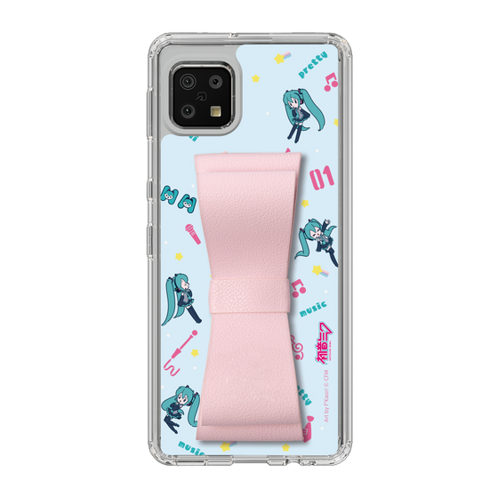 Slim Protection Case - STAND & RING RIBBON Sakura Pink［ HATSUNE MIKU - Ribbon - Instrumental - Blue ］