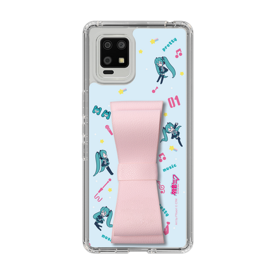 Slim Protection Case - STAND & RING RIBBON Sakura Pink［ HATSUNE MIKU - Ribbon - Instrumental - Blue ］