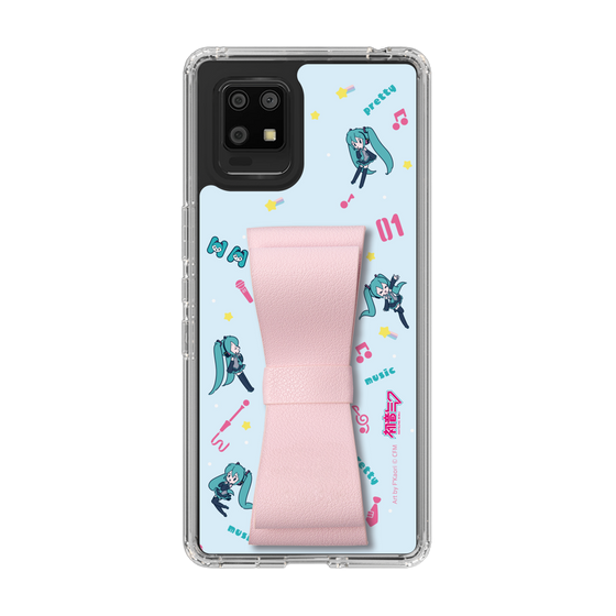 Slim Protection Case - STAND & RING RIBBON Sakura Pink［ HATSUNE MIKU - Ribbon - Instrumental - Blue ］