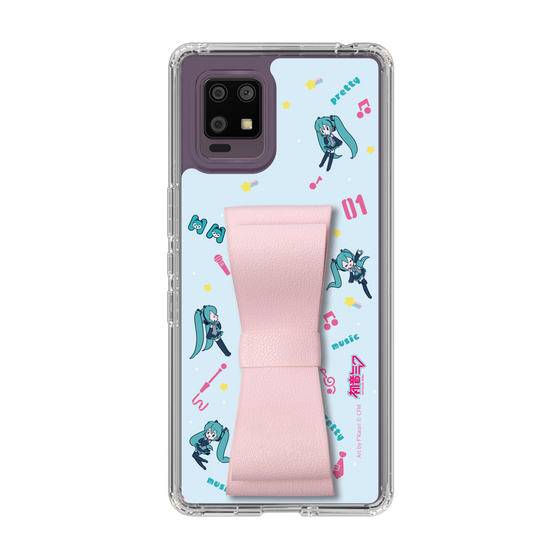 Slim Protection Case - STAND & RING RIBBON Sakura Pink［ HATSUNE MIKU - Ribbon - Instrumental - Blue ］