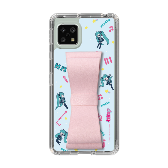 Slim Protection Case - STAND & RING RIBBON Sakura Pink［ HATSUNE MIKU - Ribbon - Instrumental - Blue ］