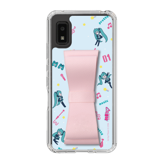 Slim Protection Case - STAND & RING RIBBON Sakura Pink［ HATSUNE MIKU - Ribbon - Instrumental - Blue ］