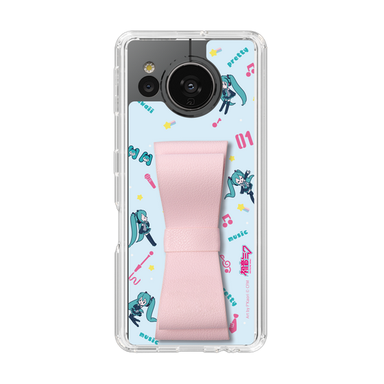 Slim Protection Case - STAND & RING RIBBON Sakura Pink［ HATSUNE MIKU - Ribbon - Instrumental - Blue ］