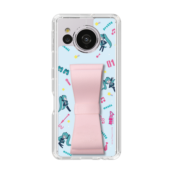 Slim Protection Case - STAND & RING RIBBON Sakura Pink［ HATSUNE MIKU - Ribbon - Instrumental - Blue ］