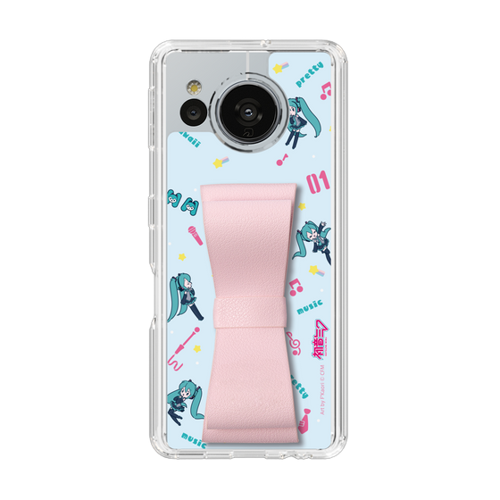 Slim Protection Case - STAND & RING RIBBON Sakura Pink［ HATSUNE MIKU - Ribbon - Instrumental - Blue ］