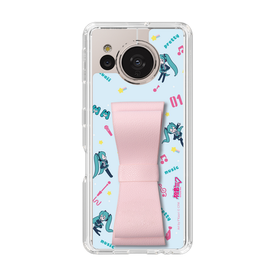 Slim Protection Case - STAND & RING RIBBON Sakura Pink［ HATSUNE MIKU - Ribbon - Instrumental - Blue ］