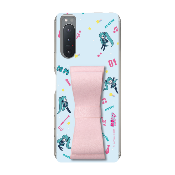 Slim Protection Case - STAND & RING RIBBON Sakura Pink［ HATSUNE MIKU - Ribbon - Instrumental - Blue ］