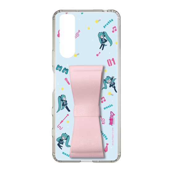 Slim Protection Case - STAND & RING RIBBON Sakura Pink［ HATSUNE MIKU - Ribbon - Instrumental - Blue ］