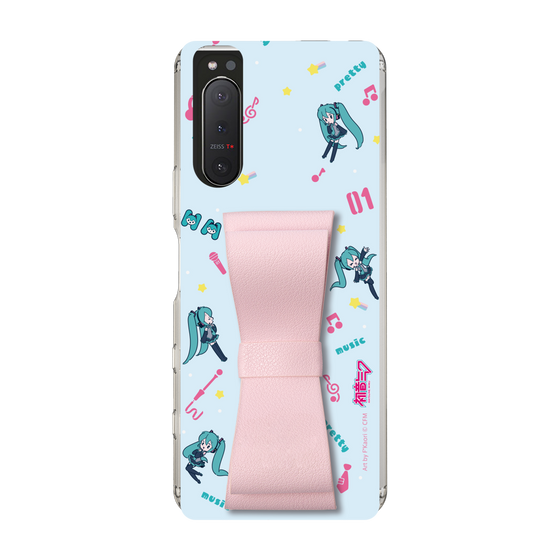 Slim Protection Case - STAND & RING RIBBON Sakura Pink［ HATSUNE MIKU - Ribbon - Instrumental - Blue ］