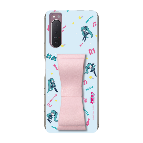 Slim Protection Case - STAND & RING RIBBON Sakura Pink［ HATSUNE MIKU - Ribbon - Instrumental - Blue ］