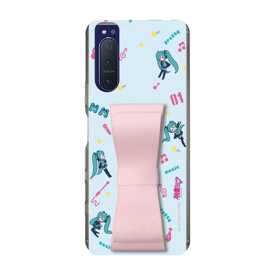Slim Protection Case - STAND & RING RIBBON Sakura Pink［ HATSUNE MIKU - Ribbon - Instrumental - Blue ］