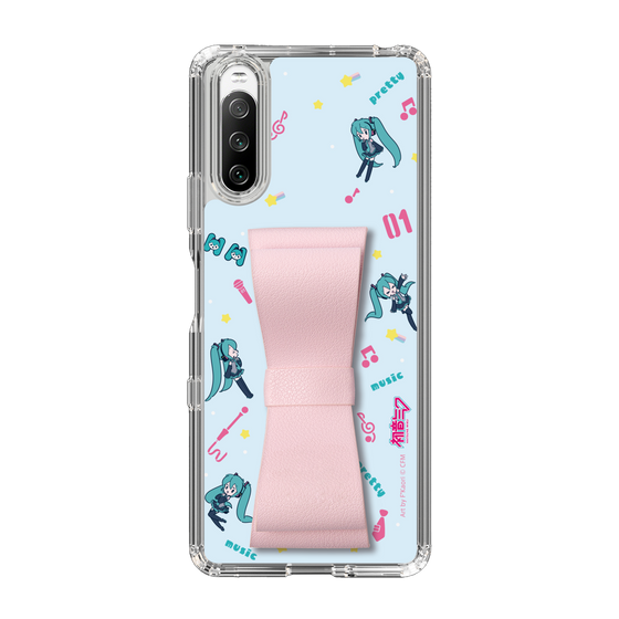 Slim Protection Case - STAND & RING RIBBON Sakura Pink［ HATSUNE MIKU - Ribbon - Instrumental - Blue ］