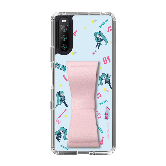 Slim Protection Case - STAND & RING RIBBON Sakura Pink［ HATSUNE MIKU - Ribbon - Instrumental - Blue ］
