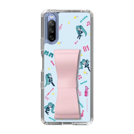 Slim Protection Case - STAND & RING RIBBON Sakura Pink［ HATSUNE MIKU - Ribbon - Instrumental - Blue ］