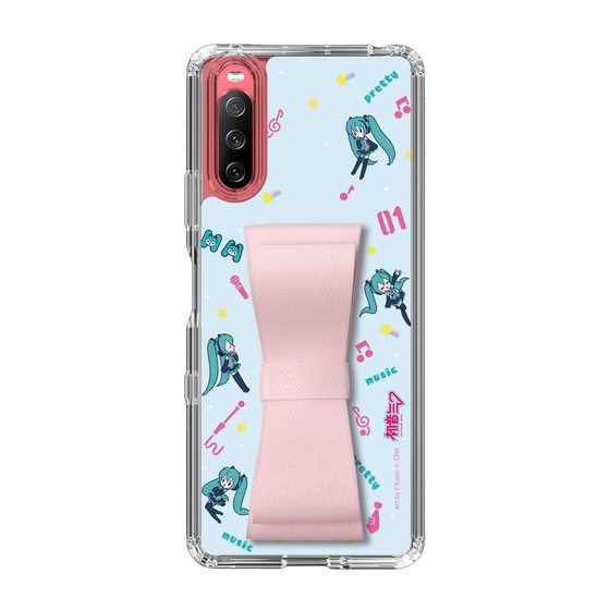 Slim Protection Case - STAND & RING RIBBON Sakura Pink［ HATSUNE MIKU - Ribbon - Instrumental - Blue ］