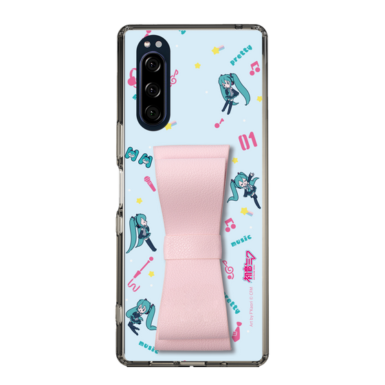 Slim Protection Case - STAND & RING RIBBON Sakura Pink［ HATSUNE MIKU - Ribbon - Instrumental - Blue ］
